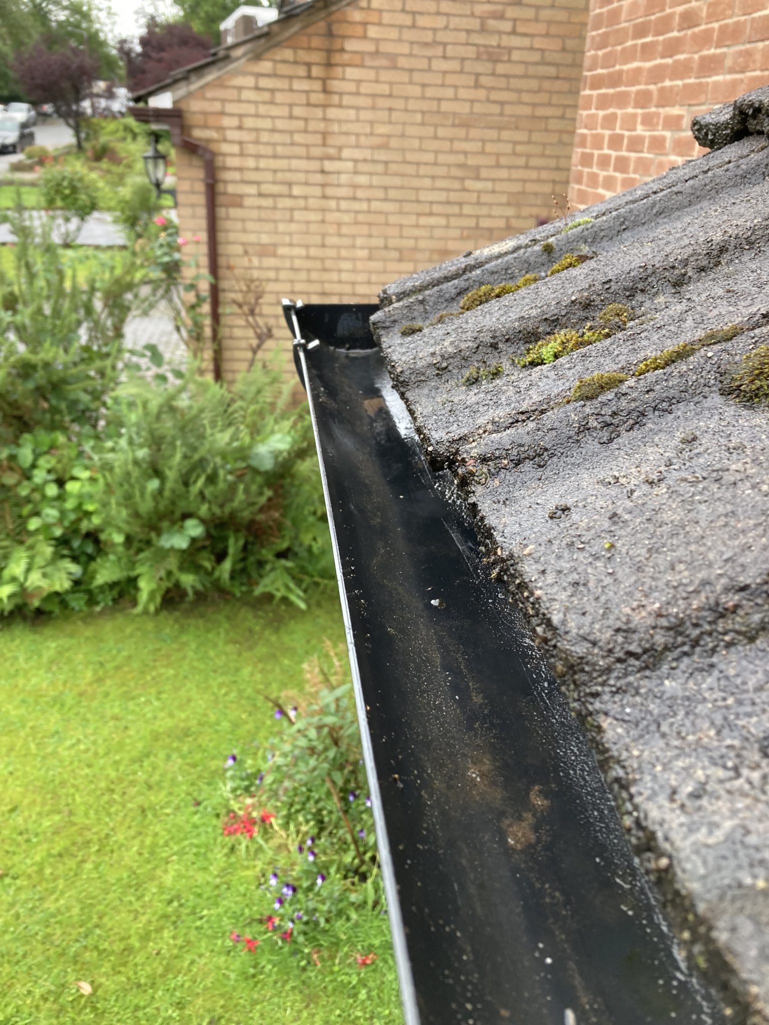 a gutter on a roof